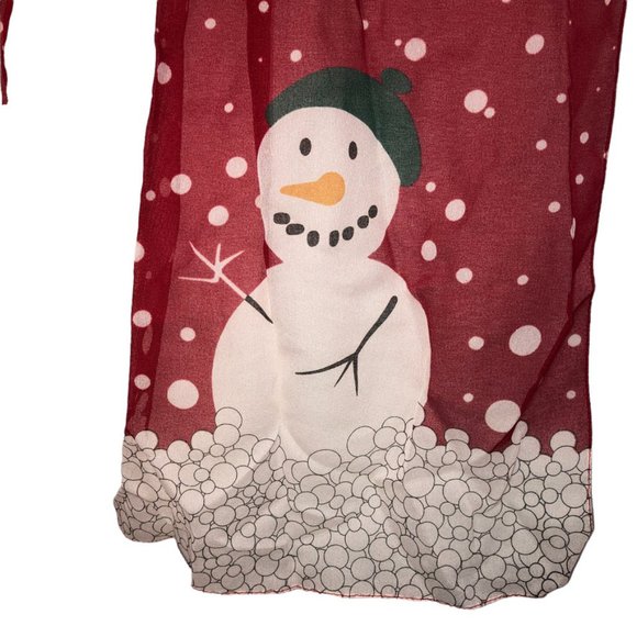 Vintage red Snowmen Ugly Christmas Scarf - Picture 2 of 2